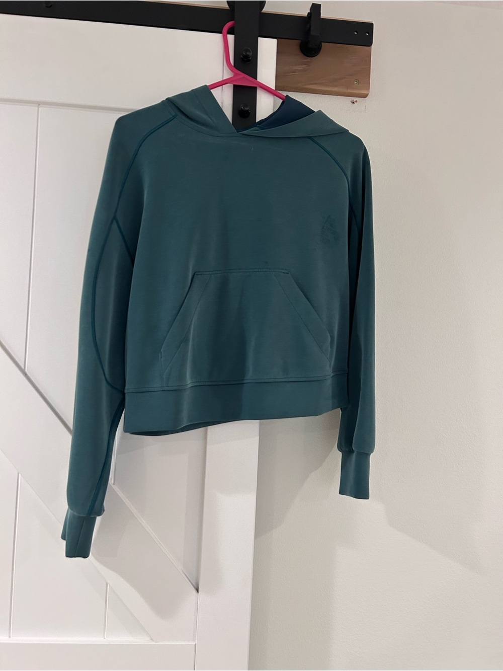 lululemon athletica Teal Cropped Hooded Sweatshirt